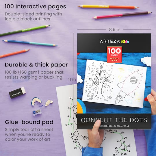 Arteza® Kids Activity Book, Connect the dots, 50 pages